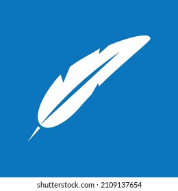 Feather illustration vector design with blue background