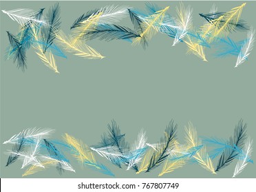 Feather illustration vector  wallpaper design pattern background. Copy space