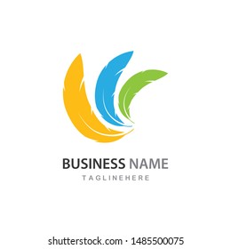 Feather ilustration  logo vector template