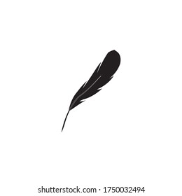 Plantilla vectorial de logotipo de ilustraciones de plumas