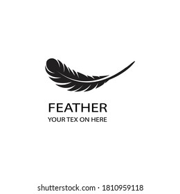 Plantilla vectorial de logotipo de ilustraciones de plumas