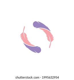 Feather ilustration logo vector template
