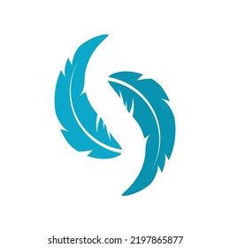 Diseño de plantilla vectorial de logotipo de ilustraciones de plumas