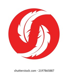 Diseño de plantilla vectorial de logotipo de ilustraciones de plumas