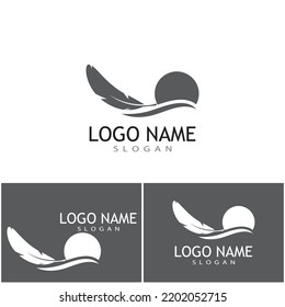 Diseño de plantilla vectorial de logotipo de ilustraciones de plumas