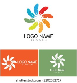 Feather ilustration logo vector template design