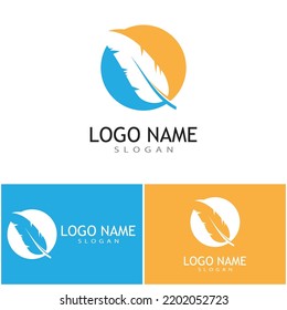 Feather ilustration logo vector template design