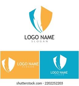 Feather ilustration logo vector template design