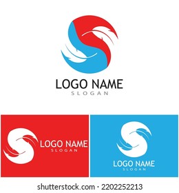 Diseño de plantilla vectorial de logotipo de ilustraciones de plumas