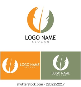 Feather ilustration logo vector template design
