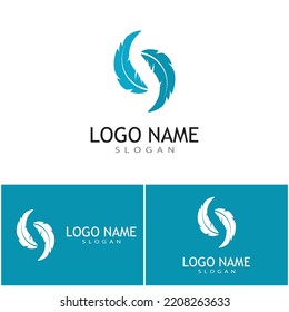 Feather ilustration logo vector template design