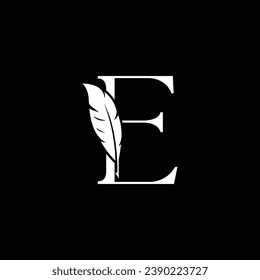 A feather incorporate with letter E