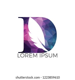 Feather Initial D logo design.