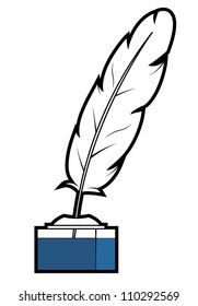 Feather and ink