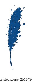 Feather in Ink Blot Style with Artistic Splatter