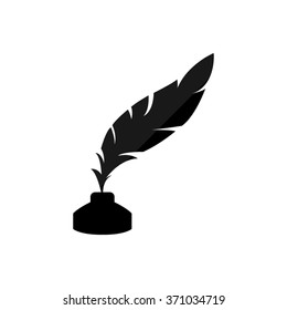 Vector Feather Ink Bottle Icon Stock Vector (Royalty Free) 160556378 ...