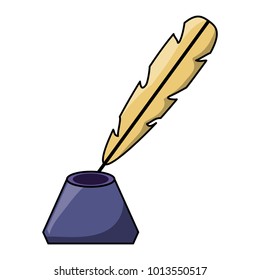 feather and ink bottle icon