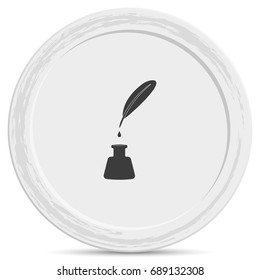 Feather and ink bottle icon.