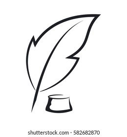 Feather and ink bottle symbol