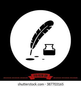 Feather Ink Icon.