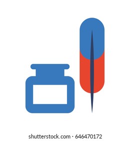 feather with ink icon