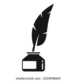 Feather ink icon simple vector. Activity scenario. Shoot client