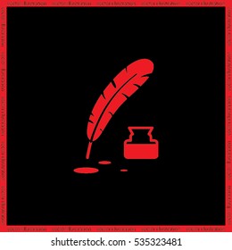 Feather Ink icon vector illustration eps10.
