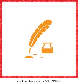 Feather Ink icon vector illustration eps10.