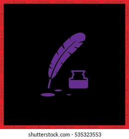 Feather Ink icon vector illustration eps10.