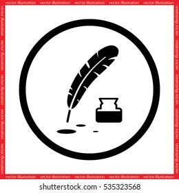 Feather Ink icon vector illustration eps10.