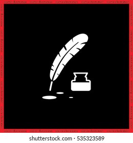 Feather Ink icon vector illustration eps10.