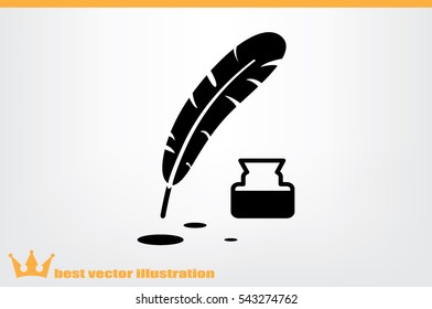 Feather Ink icon vector illustration eps10.
