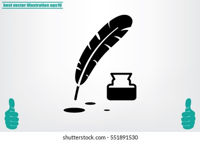 Feather Ink icon vector illustration eps10.