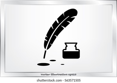 Feather Ink icon vector illustration