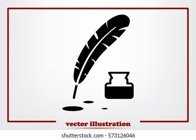 Feather Ink icon vector illustration.