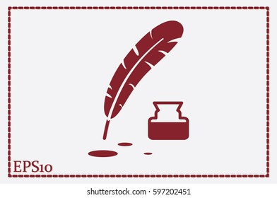 Feather Ink icon vector illustration eps10.