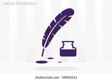 Feather Ink icon vector illustration eps10.