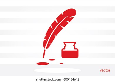 Feather Ink icon vector illustration eps10.