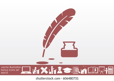 Feather Ink icon vector illustration eps10.