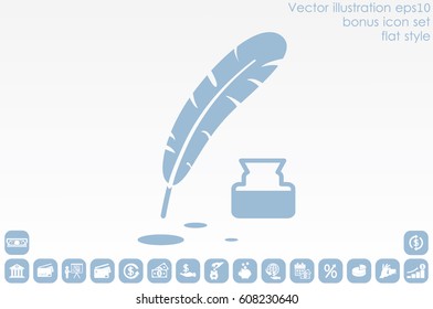 Feather Ink icon vector illustration eps10.