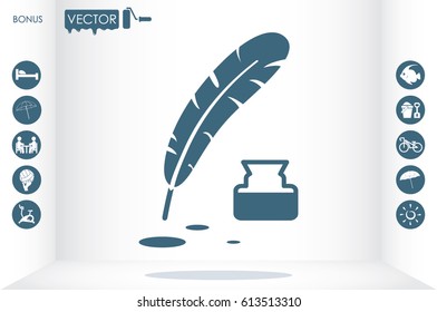 Feather Ink icon vector illustration eps10.