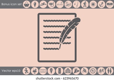 Feather Ink icon vector illustration.