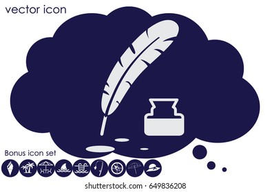 Feather Ink icon vector illustration eps10.