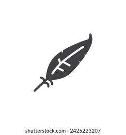 Feather ink pen vector icon. filled flat sign for mobile concept and web design. Quill Pen glyph icon. Symbol, logo illustration. Vector graphics