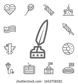 Feather, ink, USA icon. 4th of July icons universal set for web and mobile