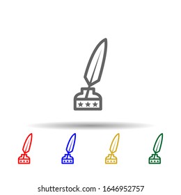 Feather, ink, usa multi color style icon. Simple thin line, outline vector of 4th of july icons for ui and ux, website or mobile application