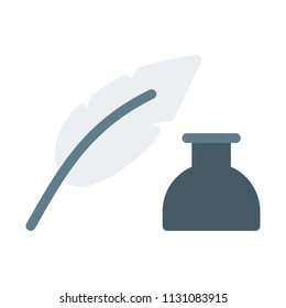 Feather Inkpot Quill