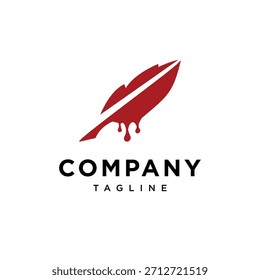 Feather Knife or Murder Logo Icon Vector