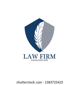 feather law firm  logo icon design template-vector