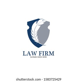 feather law firm  logo icon design template-vector